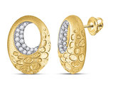 1/5 Carat (ctw H-I, I1-I2) Diamond Fashion Circle Earrings in 14K Yellow Gold